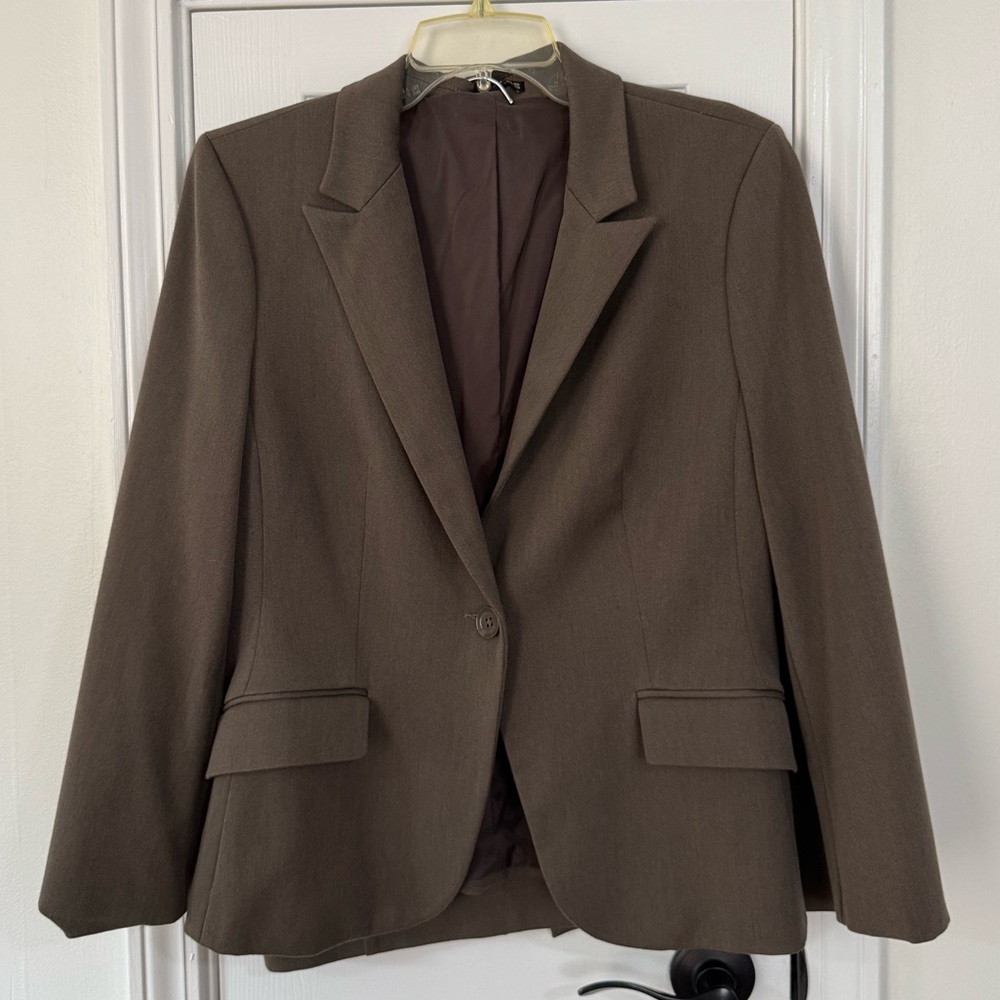 Express Suit Dark Brown Blazer + Skirt set